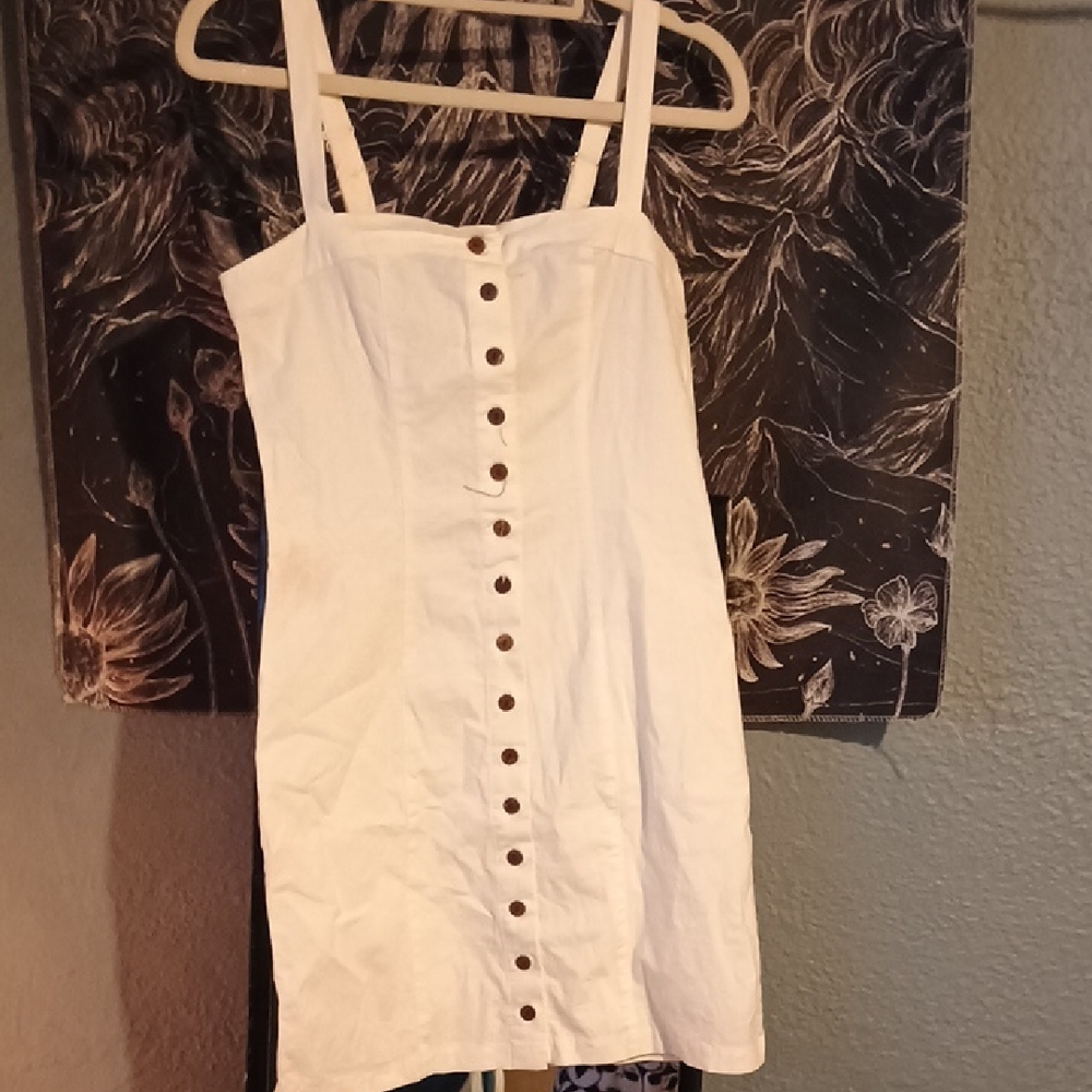 White Button-Down Dress.